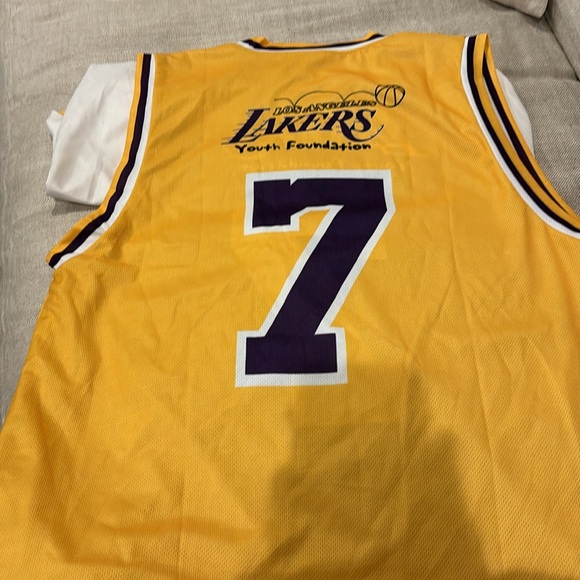 LA LAKERS JR. JERSEY, TEE SHIRT, DRAW STRING BAG, BASEBALL HAT CAMP GEAR - Picture 15 of 15